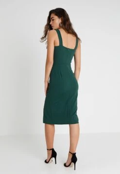 Wal G V Neck Midi Dress - Robe Fourreau - Green -Wal G 01f9c0b4189a4ea8bb965d8006af11fd