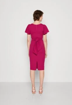 Wal G Tatiana Ruffle Sleeve Midi - Robe En Jersey - Raspberry -Wal G 046c926e5f404594ba8961af5792d758