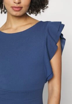 Diana Ruffle Sleeve Midi Dress - Robe En Jersey - Denim Blue -Wal G 0ab0b37614e1457cb374e1fda43b7ea0