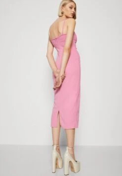 Wal G Dina V Neck Midi - Robe Fourreau - Rose Pink -Wal G 0e3de43bee3d474d9af2df6cfe6b55d8