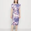 Wal G Diana Ruffle Sleeve Midi Dress - Robe En Jersey - Purple