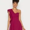 Wal G One Shoulder Skater Dress - Robe En Jersey - Magenta -Wal G 12bec335a9864b619f5b348543595ffd