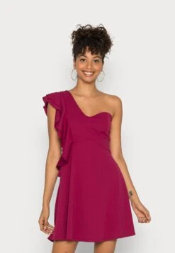 Wal G One Shoulder Skater Dress - Robe En Jersey - Magenta