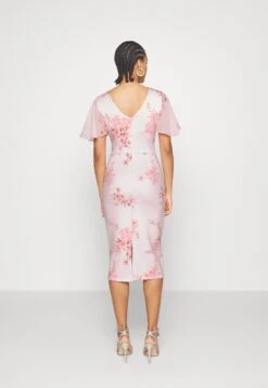 Wal G Wedding Jamie Flare Sleeve Midi - Robe Fourreau - Pink -Wal G 143a95c5df86498a95d87fb9592baab8