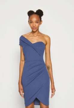 Wal G Milly One Shoulder Dress - Robe En Jersey - Denim Blue