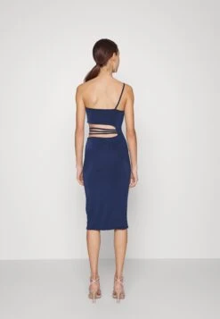 Wal G Queen Cut Out Midi Dress - Robe De Soirée - Navy Blue -Wal G 1a7fe9d177ac4e3aa616d2cf191e99e6
