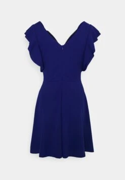 Wal G Danya Ruffle Sleeve Zip Skater Dress - Robe En Jersey - Electric Blue -Wal G 1b9cf3a6895e43c4be1981b2c08d7d93