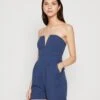 Wal G Christa V Neck Playsuit - Combinaison - Denim Blue -Wal G 1e9096478e2849448415707295aa3750