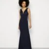 Wal G Taylor V Neck Dress - Robe De Cocktail - Navy Blue -Wal G 2826fdbeda464cdba781ba029e4d1e98