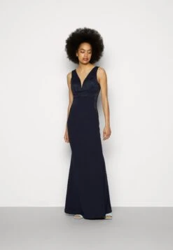 Wal G Taylor V Neck Dress - Robe De Cocktail - Navy Blue