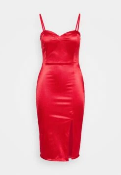 Wal G Ray Strap Midi Dress - Robe De Soirée - Red -Wal G 2f9513ea2d254b0891a6cb6041d0596e