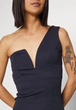 Wal G Gigi One Shoulder Midi Dress - Robe De Soirée - Navy Blue -Wal G 2f9efa6a69d9420b8229c4c4023e6d6c
