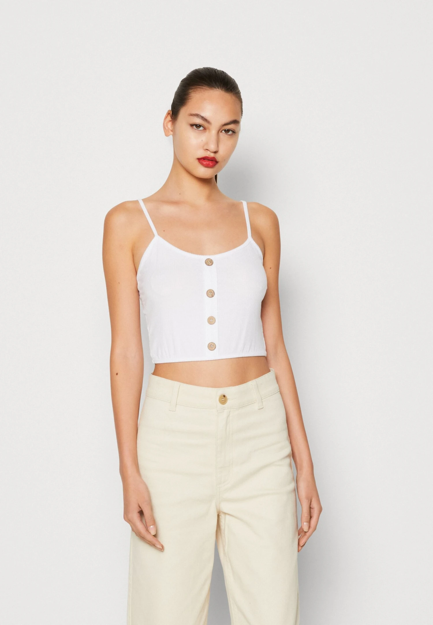 Wal G Christina Button Crop Top - Débardeur - White 3 Wal G Christina Button Crop Top - Débardeur - White
