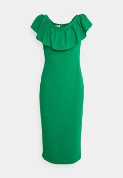Wal G Himani Frill Neck Midi Dress - Robe En Jersey - Leaf Green -Wal G 3078c61c0678444ebbb97fc9460b17aa