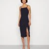 Wal G Strappy Square Neck Midi Dress - Robe Fourreau - Navy Blue -Wal G 309a8959e98c4f67ae3ffa967b3ae74a