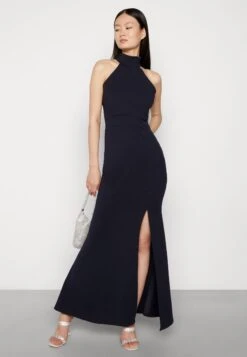 Wal G Halter Neck Maxi Dress - Robe De Cocktail - Navy Blue -Wal G 319f1be23ce948e3a150bd14c20313ae