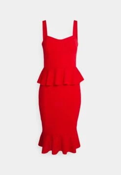 Wal G Jace Peplum Dress - Robe Fourreau - Red -Wal G 342082dee5a0400d884cb399915d9dd6
