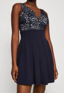 Wal G Belle V Neck Skater Dress - Robe De Soirée - Navy/White -Wal G 358103d7c05440a3b273c1393176d1b8