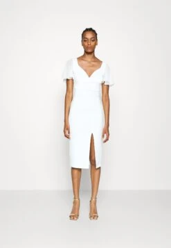 Lembera Sleeve Midi Dress - Robe Fourreau - White