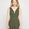 Wal G Plain V Neck Skater - Robe De Jour - Olive Green 2 Wal G Plain V Neck Skater - Robe De Jour - Olive Green -Wal G 3b0cf39416014ad8a0a4a78f07232e8e