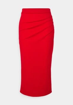 Wal G Reilly Rouched Midi Skirt - Jupe Crayon - Red 12 Wal G Reilly Rouched Midi Skirt - Jupe Crayon - Red -Wal G 40cee99f1ef148f482cebc26cd7a87c5