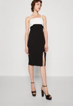 Wal G Janya Contrast Midi - Robe En Jersey - Black/White -Wal G 42cc8ad681c74b868084bdafd28949ae