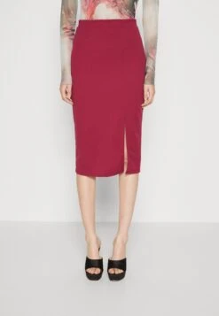 Wal G Valentines Heart Midi Skirt - Jupe Crayon - Magenta
