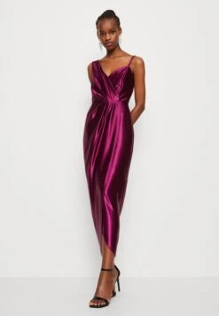 Wal G Valentines Esme Pleat Maxi - Robe De Cocktail - Plum -Wal G 4e5024754c0a43e0b143f84e0b13834b