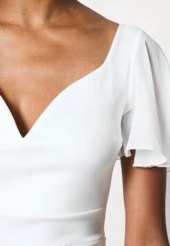 Lembera Sleeve Midi Dress - Robe Fourreau - White -Wal G 52e2bfb2fc6c4e749a0f5bcf2108e6a4