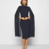 Wal G Cape Sleeve Dress - Robe De Soirée - Navy Blue -Wal G 5742e7e3137e4329ab50c17962f683ca