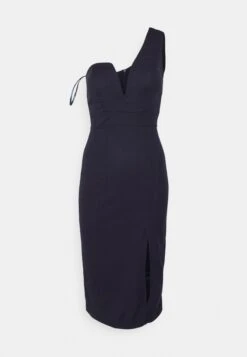Wal G Gigi One Shoulder Midi Dress - Robe De Soirée - Navy Blue -Wal G 62444d596f9a401ab8978e6739366cd5