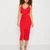 Wal G Brodie Cut Out Midi - Robe En Jersey - Red
