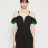 Wal G Lassy Ruffle Mini - Robe De Soirée - Black/Leaf Green -Wal G 6b7611fc5bd249639ef54af519210a57