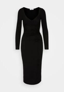 Wal G Del Gathered Midi - Robe En Jersey - Black -Wal G 6d66f439084f4c468d5799979dd9645b