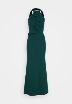 Wal G Tilly Ruffle Halter Neck Maxi Dress - Robe En Jersey - Forest Green -Wal G 6e6fc15a50694b0c8aefb6ee59b71217