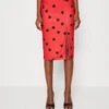 Wal G Valentines Heart Midi Skirt - Jupe Crayon - Red/Black -Wal G 6f4ceb11d27b489ebc6e9f98680af4f5