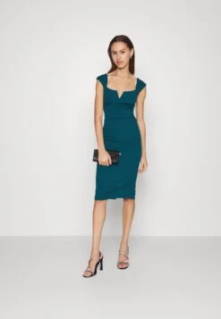 Wal G Nora Midi Dress - Robe En Jersey - Dark Teal Blue -Wal G 704c22bb7d5c4205a07b1e53631da427