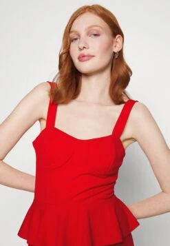 Wal G Jace Peplum Dress - Robe Fourreau - Red -Wal G 75dba961a771417eb51981d9916852bf