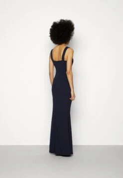 Wal G Taylor V Neck Dress - Robe De Cocktail - Navy Blue -Wal G 75e9cb3b7d7540dd83b04a87c6fcde0b