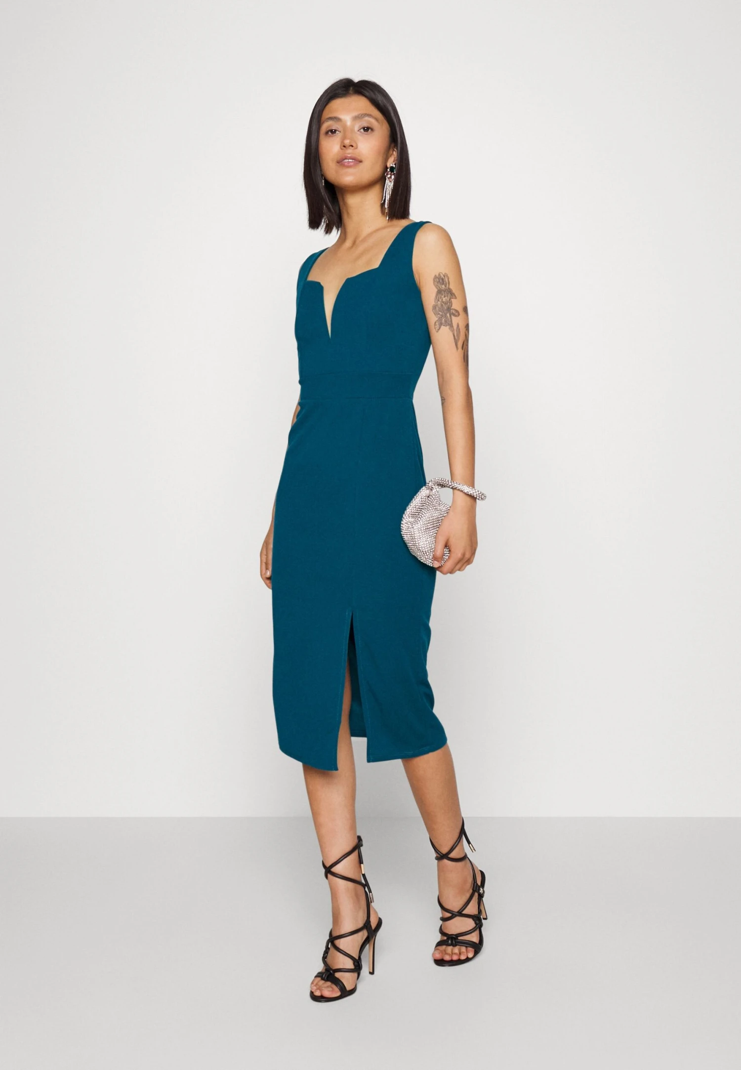 Wal G Cruise Midi Dress - Robe Fourreau - Dark Teal Blue 4 Wal G Cruise Midi Dress - Robe Fourreau - Dark Teal Blue – Image 2