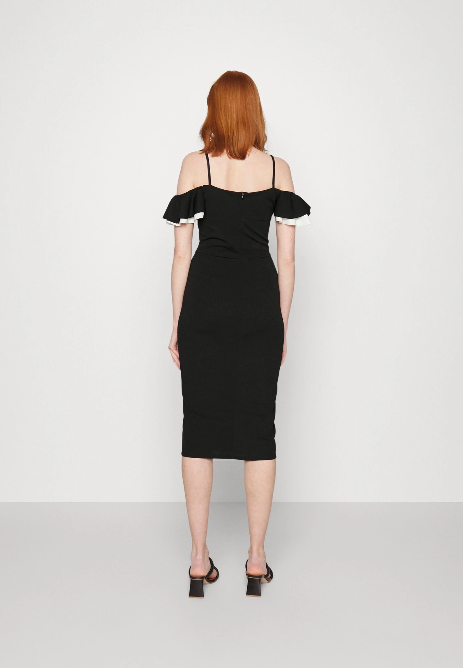 Wal G Simah Frill Midi Dress - Robe En Jersey - Black/White 3 Wal G Simah Frill Midi Dress - Robe En Jersey - Black/White