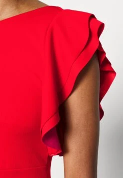 Contrast Frill Sleeve Midi Dress - Robe En Jersey - Red/Fuchsia -Wal G 87a87176fa2847e9992bbccefed9bad1