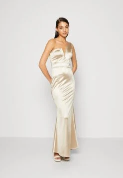 Wal G Evalina One Sleeve Maxi - Robe De Cocktail - Champagne