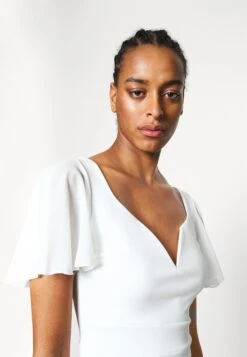Lembera Sleeve Midi Dress - Robe Fourreau - White -Wal G 9018bd88646340dbbd0fd0bcca0f6364