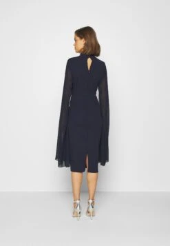 Wal G Cape Sleeve Dress - Robe De Soirée - Navy Blue -Wal G 9583139ed6d04f50800757bd304164be