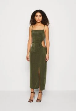 Wal G Grace Cut Out Midi - Robe En Jersey - Olive Green