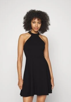 Wal G Bali Halter Neck Skater Dress - Robe En Jersey - Black