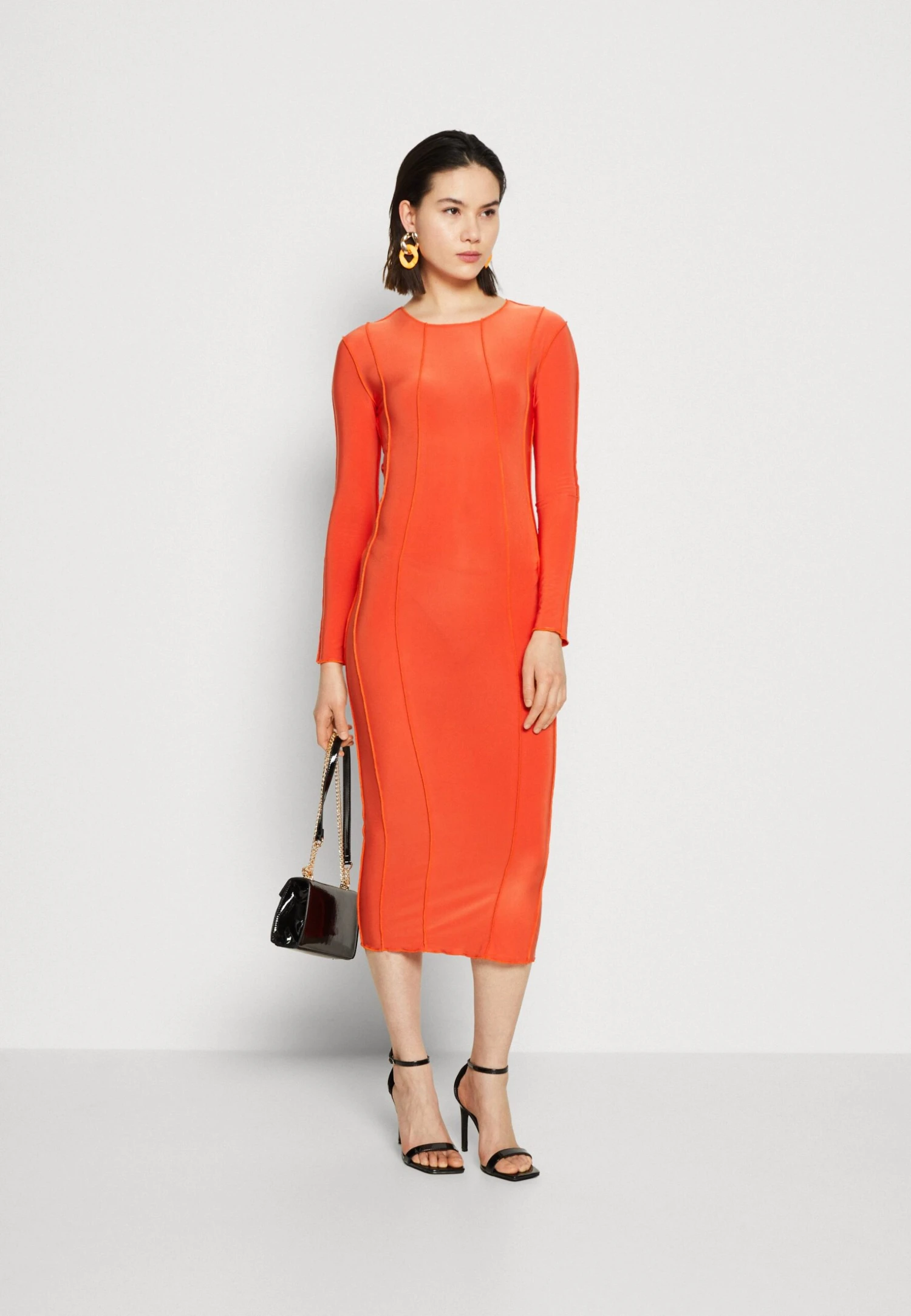 Wal G Dash Panel Midi - Robe En Jersey - Orange 4 Wal G Dash Panel Midi - Robe En Jersey - Orange – Image 2