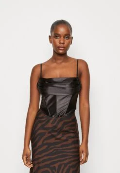 Wal G Christian Corset Crop - Débardeur - Black