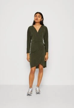 Wal G Zarah Wrap Mini - Robe En Jersey - Olive Green